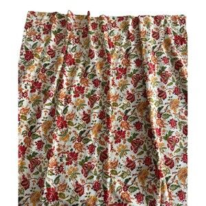 2 Fall Floral Curtain Panels 40x55 Handmade Joann Cotton Fabric LA32626 Orange